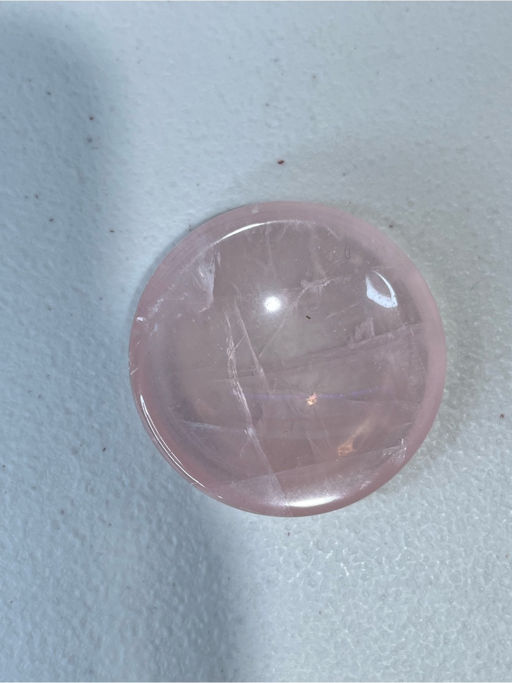 Rose Quartz Palm Stone - Soft Pink Crystal Sphere Stand